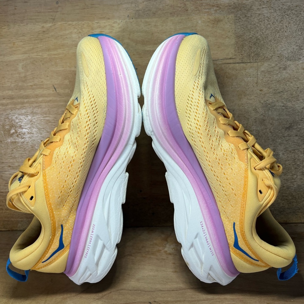 Hoka One One Bondi 8 Womens Size 8.5 Running Shoes Sneakers Impala Cyclamen - Picture 7 of 13